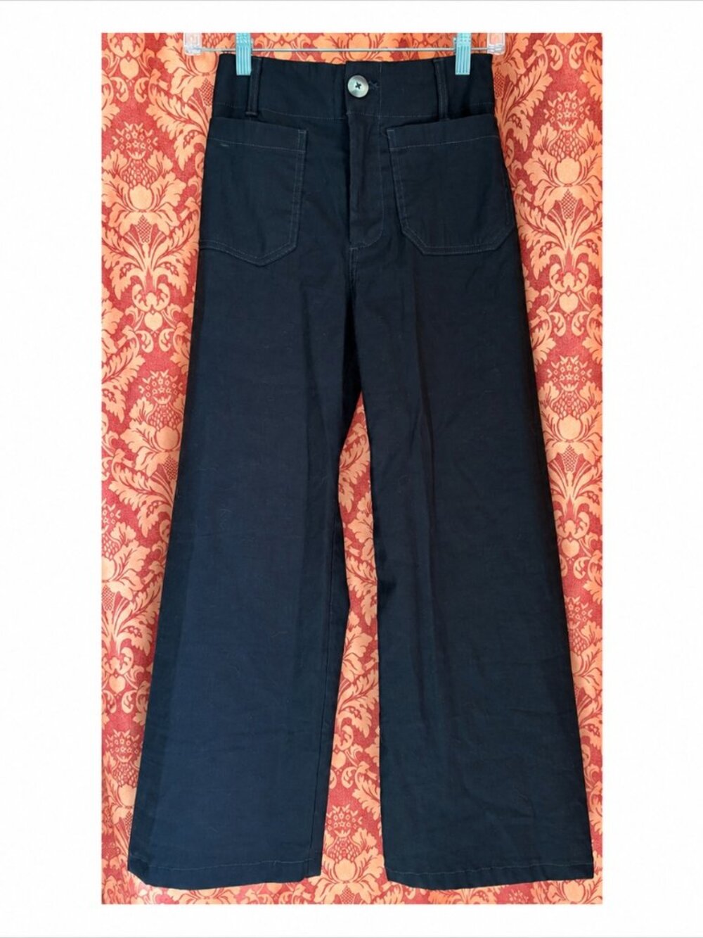 Maeve Anthropologie Colette Wide Leg Pants Black Size 24